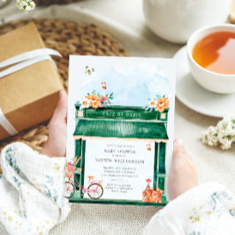 Paris Cafe Boulangerie Waterverf Baby shower Kaart