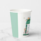 Paris Cafe Boulangerie Waterverf Baby shower Papieren Bekers (Rechts)