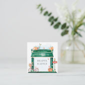 Paris Cafe Boulangerie Waterverf Diaper Raffle En Informatiekaartje (Staand voorkant)