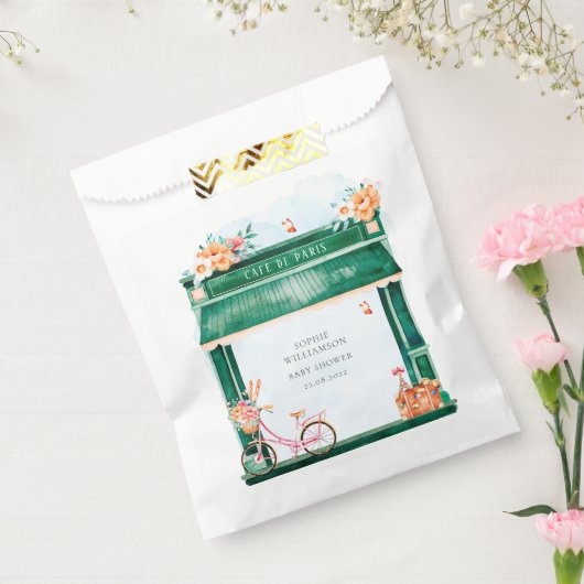 Paris Cafe Boulangerie Waterverf Favor Bag Bedankzakje (Gezegeld)