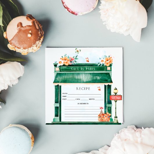 Paris Cafe Boulangerie Waterverf Recept Kaart