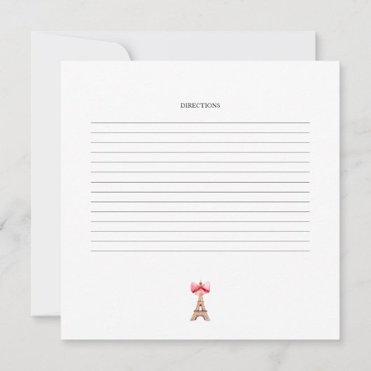 Paris Cafe Boulangerie Waterverf Recept Kaart (Achterkant)