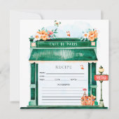 Paris Cafe Boulangerie Waterverf Recept Kaart (Voorkant)
