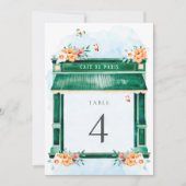 Paris Cafe Boulangerie Waterverf Table Number Kaart (Voorkant)