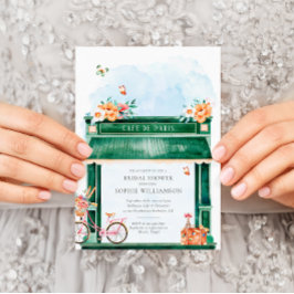 Paris Cafe Boulangerie Waterverf Vrijgezellenfeest Kaart