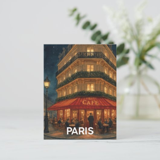 Paris Café Briefkaart (Staand voorkant)