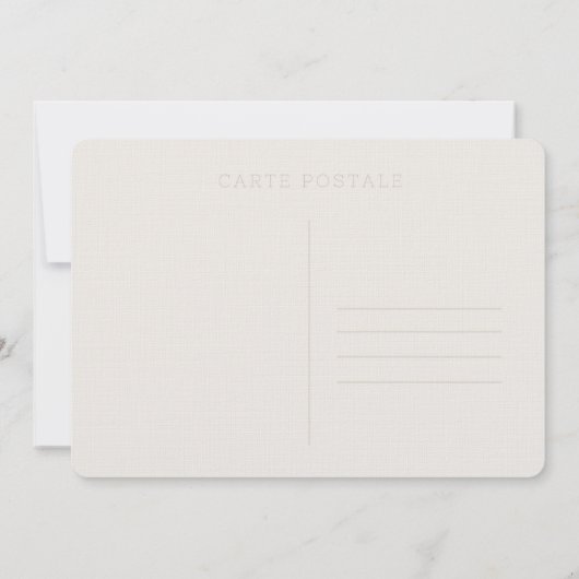 Paris Cafe Briefkaart Linen Note Card Briefpapier  (Achterkant)