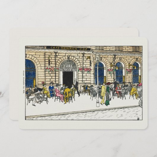 Paris Cafe Briefkaart Linen Note Card Briefpapier (Voorkant / Achterkant)