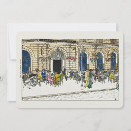 Paris Cafe Briefkaart Linen Note Card Briefpapier 