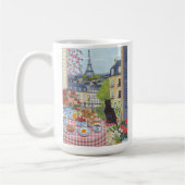 Paris Café Illustration Eiffel Tower Coffee Koffiemok (Links)