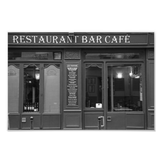 Paris Cafe - Les Tontons - Black and White - Foto Afdruk (Voorkant)