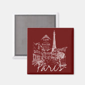 Paris cafe magnet (Voorkant / Achterkant)