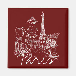 Paris cafe magnet