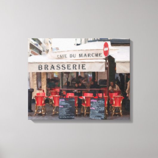 Paris Café op Rue Cler Gallery Wrap Canvas Kunst (Voorkant)