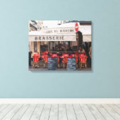 Paris Café op Rue Cler Gallery Wrap Canvas Kunst (Insitu (Houten vloer))