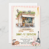 Paris cafe party invitation kaart (Voorkant / Achterkant)