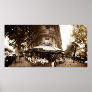 Paris Cafe Scene (I) - Panorama Poster