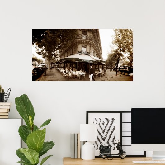 Paris Cafe Scene (I) - Panorama Poster (Thuiskantoor)