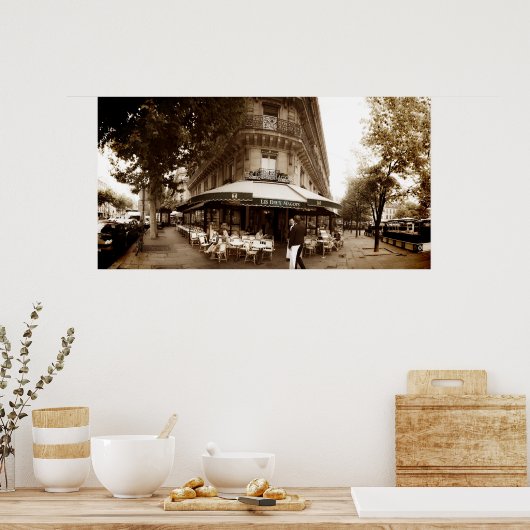 Paris Cafe Scene (I) - Panorama Poster (Keuken)