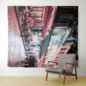 Paris Café Straatscène | Muurschildering Achtergro Wandkleed (In Situ (horizontaal))