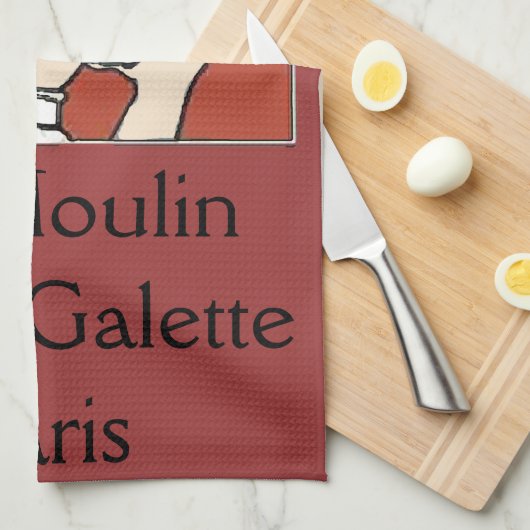 Paris Cafe, tekst toevoegen Theedoek (Quarter Fold)