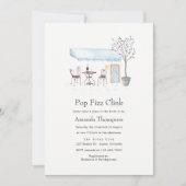 Paris Cafe Waterverf Pop Fizz Clink Vrijgezellenfe Kaart (Voorkant)