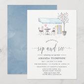 Paris Cafe Waterverf Sip en See Kaart (Voorkant / Achterkant)