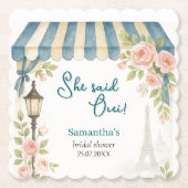 Paris Café Ze Zei Ja Trouwfeest Kartonnen Onderzetters (Voorkant)