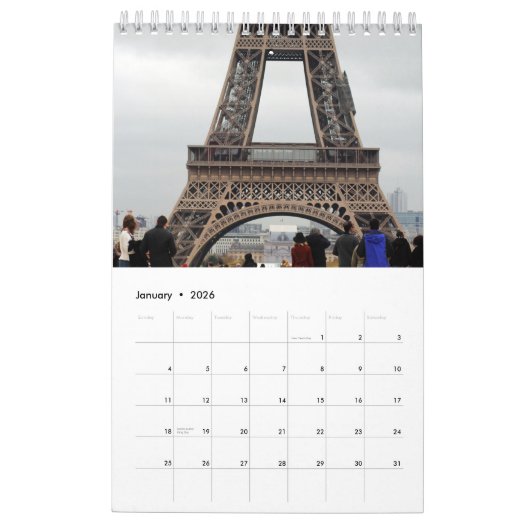 Paris Calendar Kalender (Jan 2026)