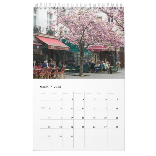 Paris Calendar Kalender (Mar 2026)