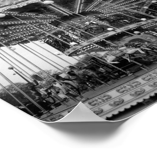 Paris Carousel B&W Poster (Hoek)