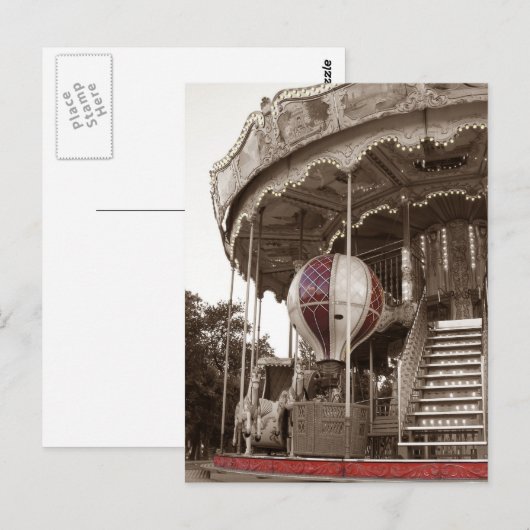 Paris Carousel Briefkaart (Voorkant / Achterkant)