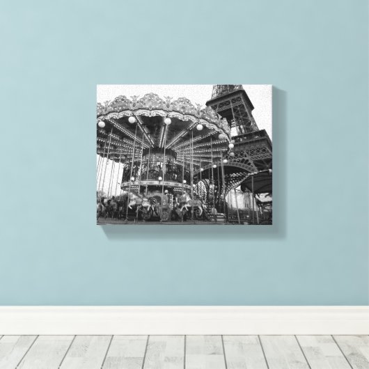Paris Carousel Canvas Afdruk (Insitu (Houten vloer))
