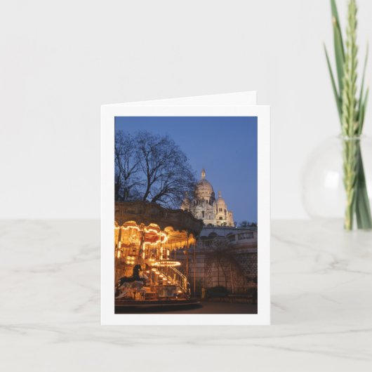 Paris Carousel Folded blank Wenskaart Kaart (Voorkant)