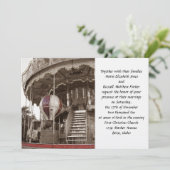 Paris Carousel Wedding Kaart (Staand voorkant)