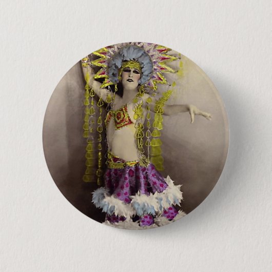Paris Casino Costumed Dancer Ronde Button 5,7 Cm (Voorkant)