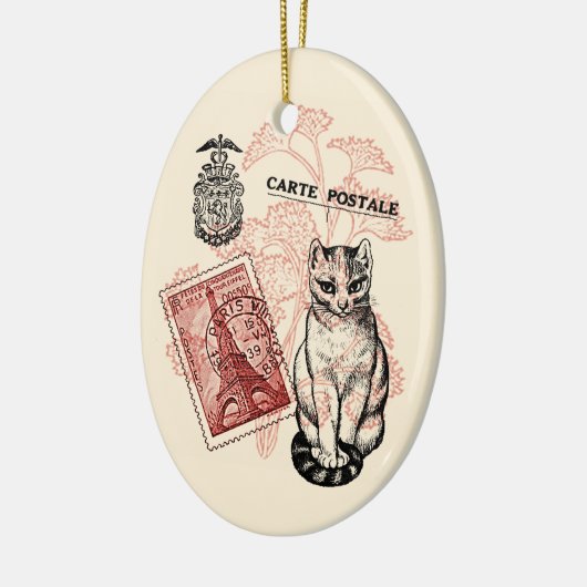 Paris Cat Keramisch Ornament (Links)