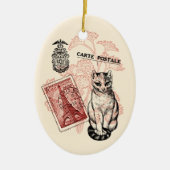 Paris Cat Keramisch Ornament (Voorkant)