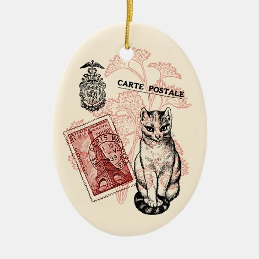 Paris Cat Keramisch Ornament (Voorkant)