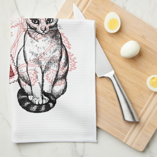 Paris Cat Theedoek (Quarter Fold)