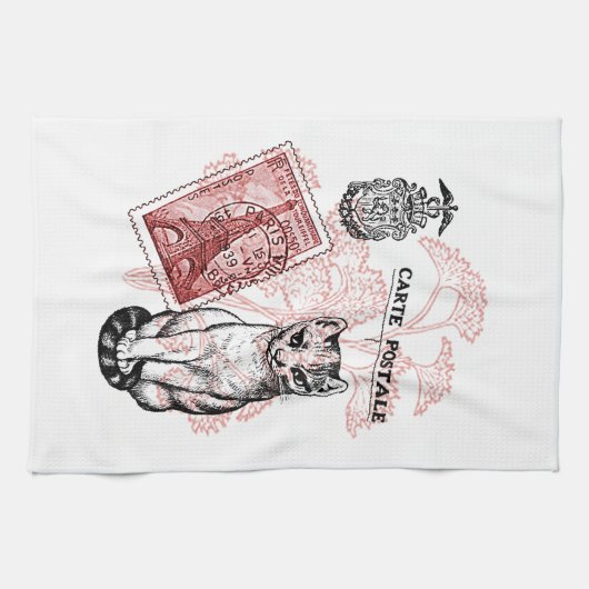 Paris Cat Theedoek (Horizontaal)