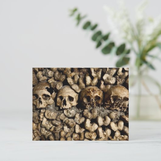 Paris Catacombs Skulls and Botten Briefkaart (Staand voorkant)