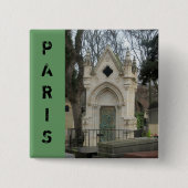 Paris Cemetary Vierkante Button 5,1 Cm (Voorkant)