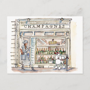 Paris champagne Flaneur Uitnodiging Briefkaart