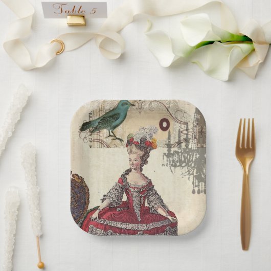 Paris Chandelier Marie Antoinette  Frans Papieren Bordje (Huwelijk)