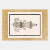 Paris  Chandelier Trio Black Gold Decoupage Inpakpapier Vel (Voorkant 3)