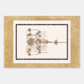 Paris  Chandelier Trio Black Gold Decoupage Inpakpapier Vel (Voorkant 2)