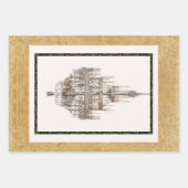 Paris  Chandelier Trio Black Gold Decoupage Inpakpapier Vel (Voorkant)