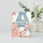 Paris Cherry Blossom Briefkaart (Staand voorkant)
