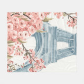 Paris Cherry Blossom Fleece Deken (Voorkant (Horizontaal))